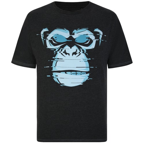 KAM Digital Gorilla Print T-Shirt Charcoal
